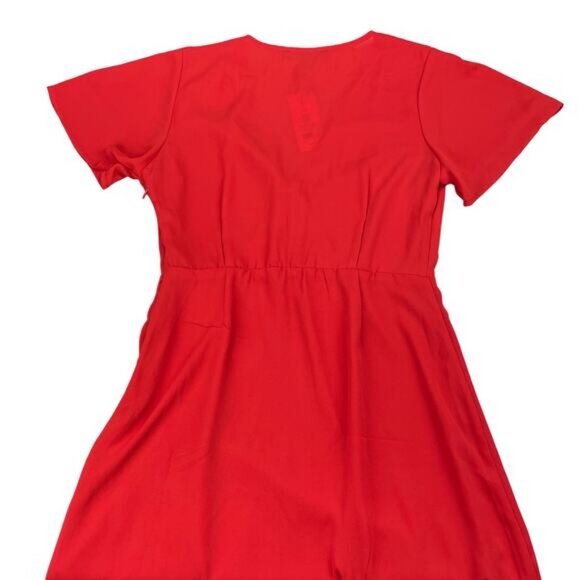 Dynamite Red Wrap Front Mini Dress Size Small - Picture 7 of 7